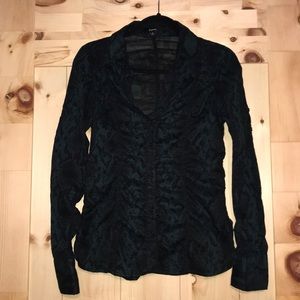 Express Blouse Green/Black Blouse